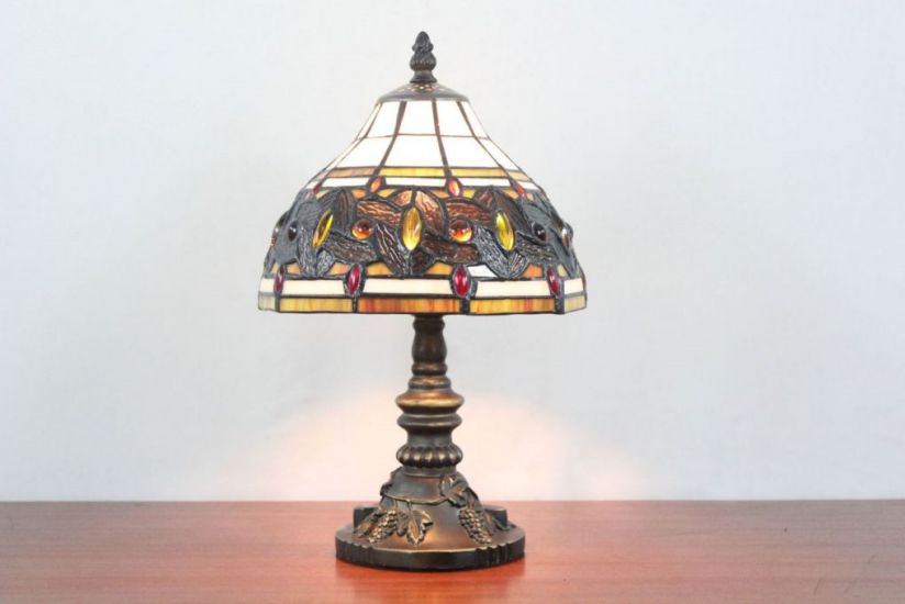 Tiffany 8 Inch 2 Table Lamp - DETAIL_27388928_283831_3319844 - handcrafted Tiffany stained glass lamp