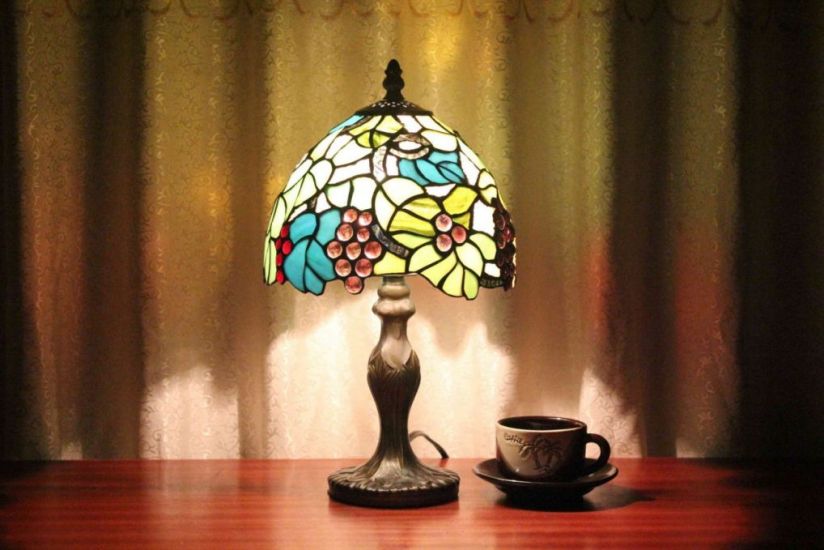 Tiffany 8 Inch 2 Table Lamp - DETAIL_27388928_283831_3319847 - handcrafted Tiffany stained glass lamp
