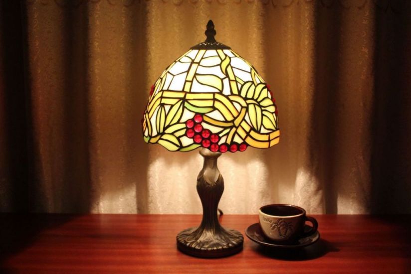 Tiffany 8 Inch 2 Table Lamp - DETAIL_27388928_283831_3319848 - handcrafted Tiffany stained glass lamp