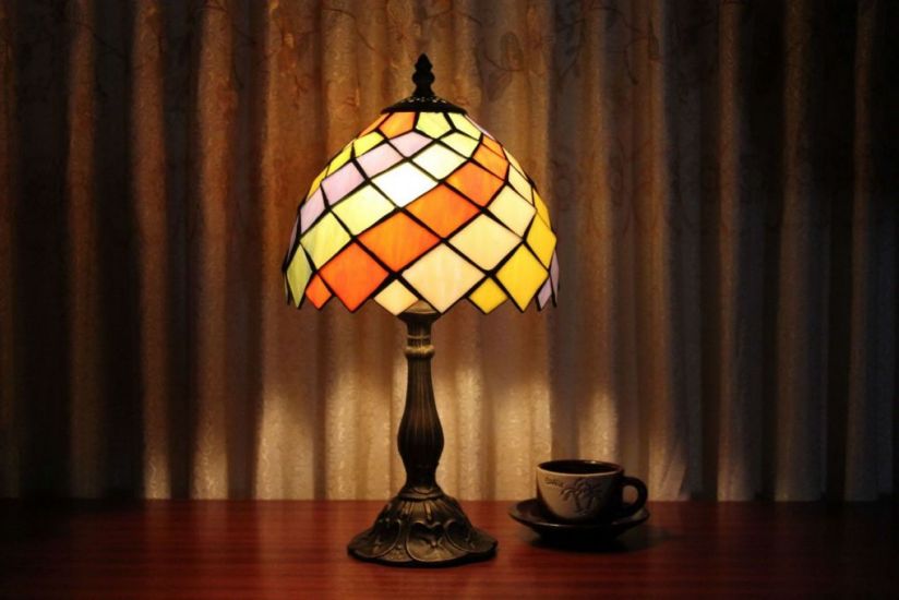Tiffany 8 Inch 2 Table Lamp - DETAIL_27388928_283831_3319861 - handcrafted Tiffany stained glass lamp