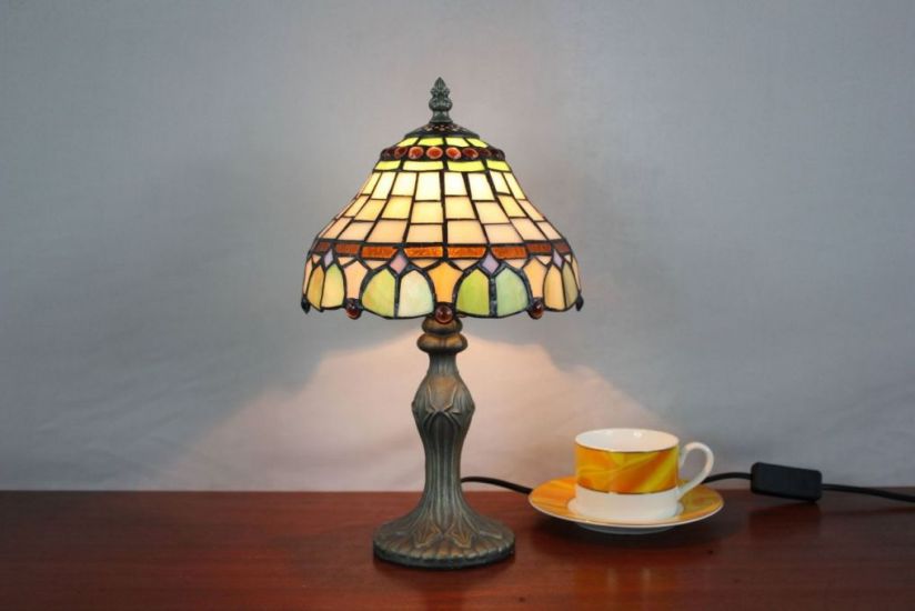 Tiffany 8 Inch 2 Table Lamp - DETAIL_27388928_283831_3319859 - handcrafted Tiffany stained glass lamp