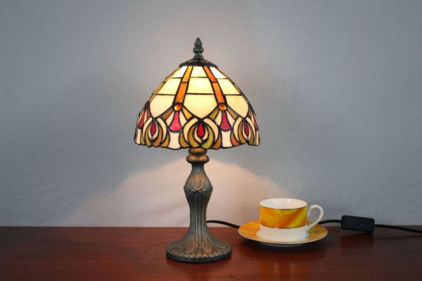 Tiffany 8 Inch 2 Table Lamp - DETAIL_27388928_283831_3319863 - handcrafted Tiffany stained glass lamp