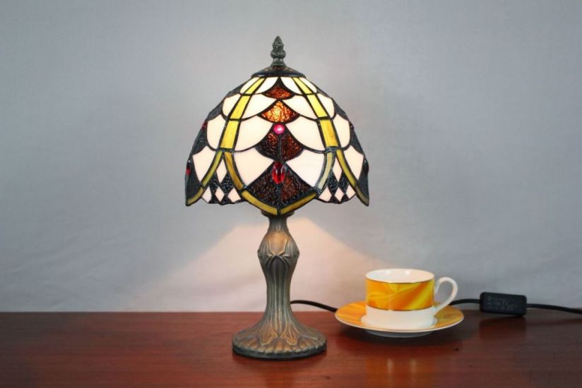 Tiffany 8 Inch 2 Table Lamp - DETAIL_27388928_283831_3319862 - handcrafted Tiffany stained glass lamp
