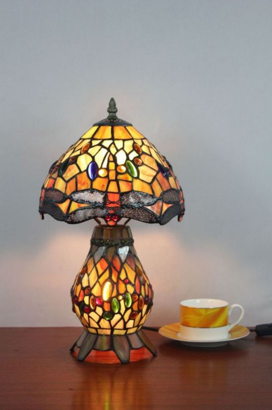 Tiffany 8 Inch 2 Table Lamp - DETAIL_27388928_283831_3319869 - handcrafted Tiffany stained glass lamp