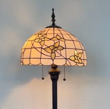 Crimson Mission Tiffany Floor Lamp - handcrafted Tiffany stained glass lamp