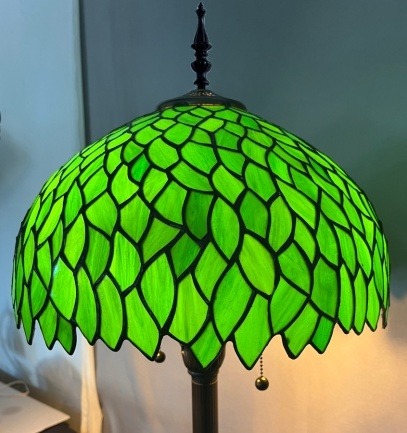 Emerald Garden Tiffany Floor Lamp - handcrafted Tiffany stained glass lamp