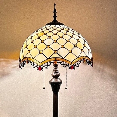 Crimson Dragonfly Tiffany Floor Lamp - handcrafted Tiffany stained glass lamp