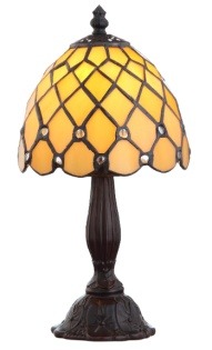 Amber Heritage Tiffany Table Lamp - Handcrafted Stained Glass Lamp