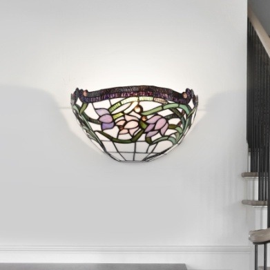Golden Wisteria Tiffany Wall Sconce - handcrafted Tiffany stained glass lamp