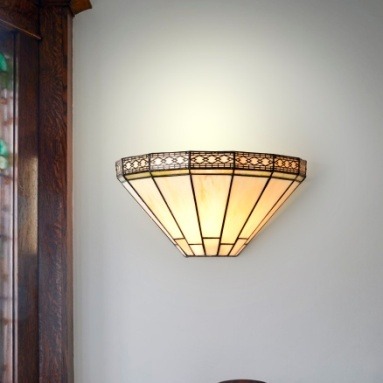 Amber Prairie Tiffany Wall Sconce - handcrafted Tiffany stained glass lamp