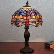 Ruby Heritage Tiffany Table Lamp - handcrafted Tiffany stained glass lamp
