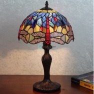 Amber Signature Tiffany Table Lamp - handcrafted Tiffany stained glass lamp