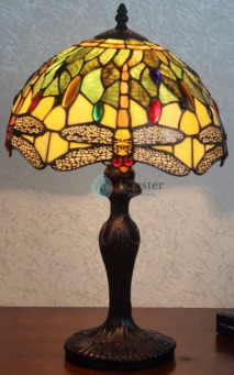 Amber Artisan Tiffany Table Lamp - handcrafted Tiffany stained glass lamp