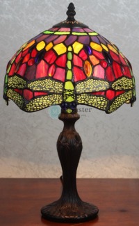 Ruby Collection Tiffany Table Lamp - handcrafted Tiffany stained glass lamp