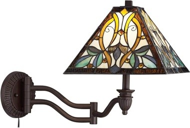 Amber Traditional Tiffany Wall Sconce - handcrafted Tiffany stained glass lamp