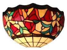 Ruby Premier Tiffany Wall Sconce - handcrafted Tiffany stained glass lamp