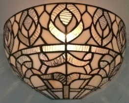 Ruby Traditional Tiffany Wall Sconce - handcrafted Tiffany stained glass lamp