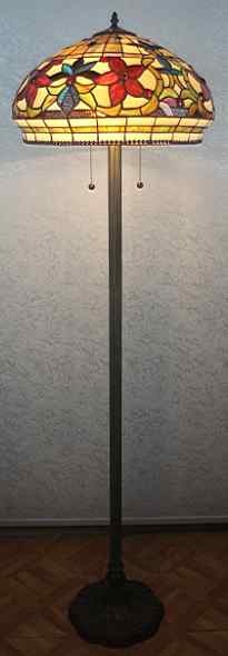 Amber Classic Tiffany Floor Lamp - handcrafted Tiffany stained glass lamp