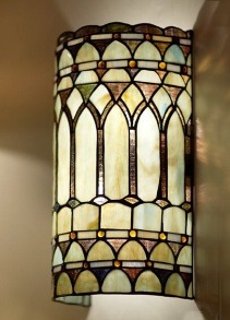 Amber Handcrafted Tiffany Wall Sconce - handcrafted Tiffany stained glass lamp