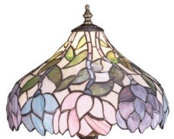 Amber Classic Tiffany Lamp Shade - Handcrafted Stained Glass Lamp