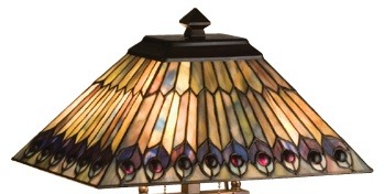 Amber Decorative Tiffany Lamp Shade - Handcrafted Stained Glass Lamp