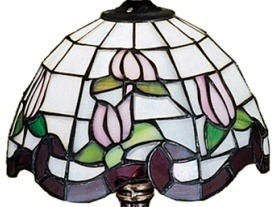 Golden Handcrafted Tiffany Lamp Shade - Handcrafted Stained Glass Lamp