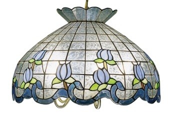 Golden Traditional Tiffany Lamp Shade - Handcrafted Stained Glass Lamp