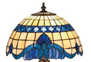 Amber Premier Tiffany Lamp Shade - Handcrafted Stained Glass Lamp
