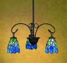 Golden Signature Tiffany Lamp Shade - Handcrafted Stained Glass Lamp
