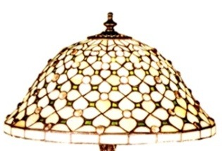Amber Artisan Tiffany Lamp Shade - Handcrafted Stained Glass Lamp