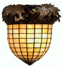 Amber Heritage Tiffany Lamp Shade - Handcrafted Stained Glass Lamp