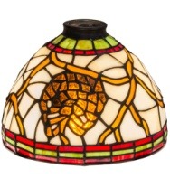 Amber Decorative Tiffany Lamp Shade - Handcrafted Stained Glass Lamp