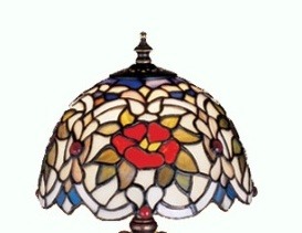 Amber Traditional Tiffany Lamp Shade - Handcrafted Stained Glass Lamp