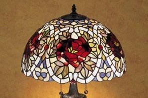 Amber Premier Tiffany Lamp Shade - Handcrafted Stained Glass Lamp