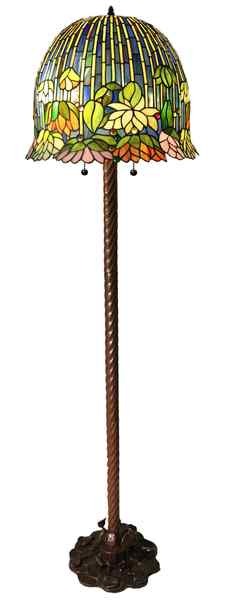 Golden Heritage Tiffany Floor Lamp - handcrafted Tiffany stained glass lamp
