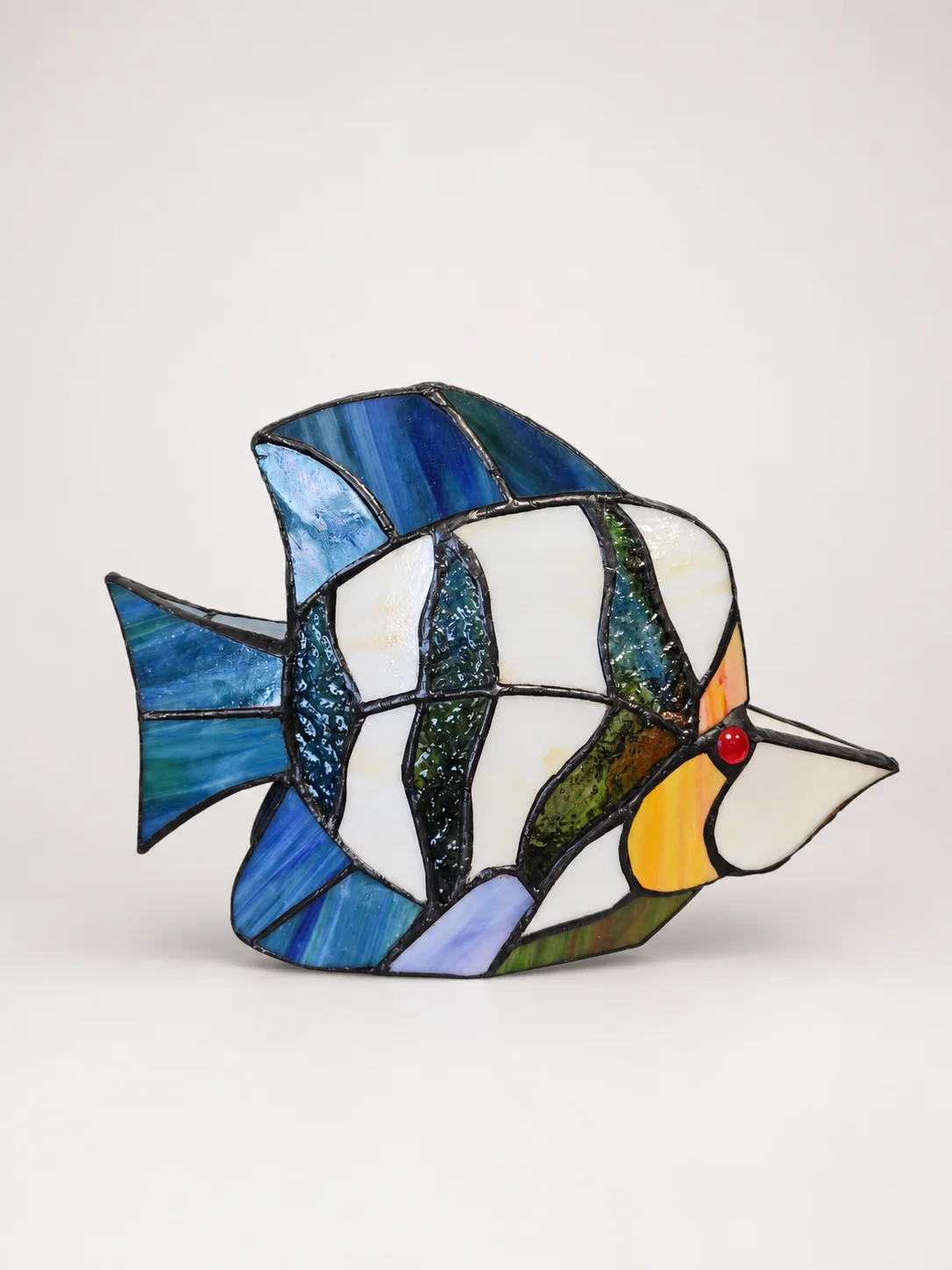 Tiffany-Style Stained Glass Fish Table Lamp - Handcrafted Stained Glass Lamp