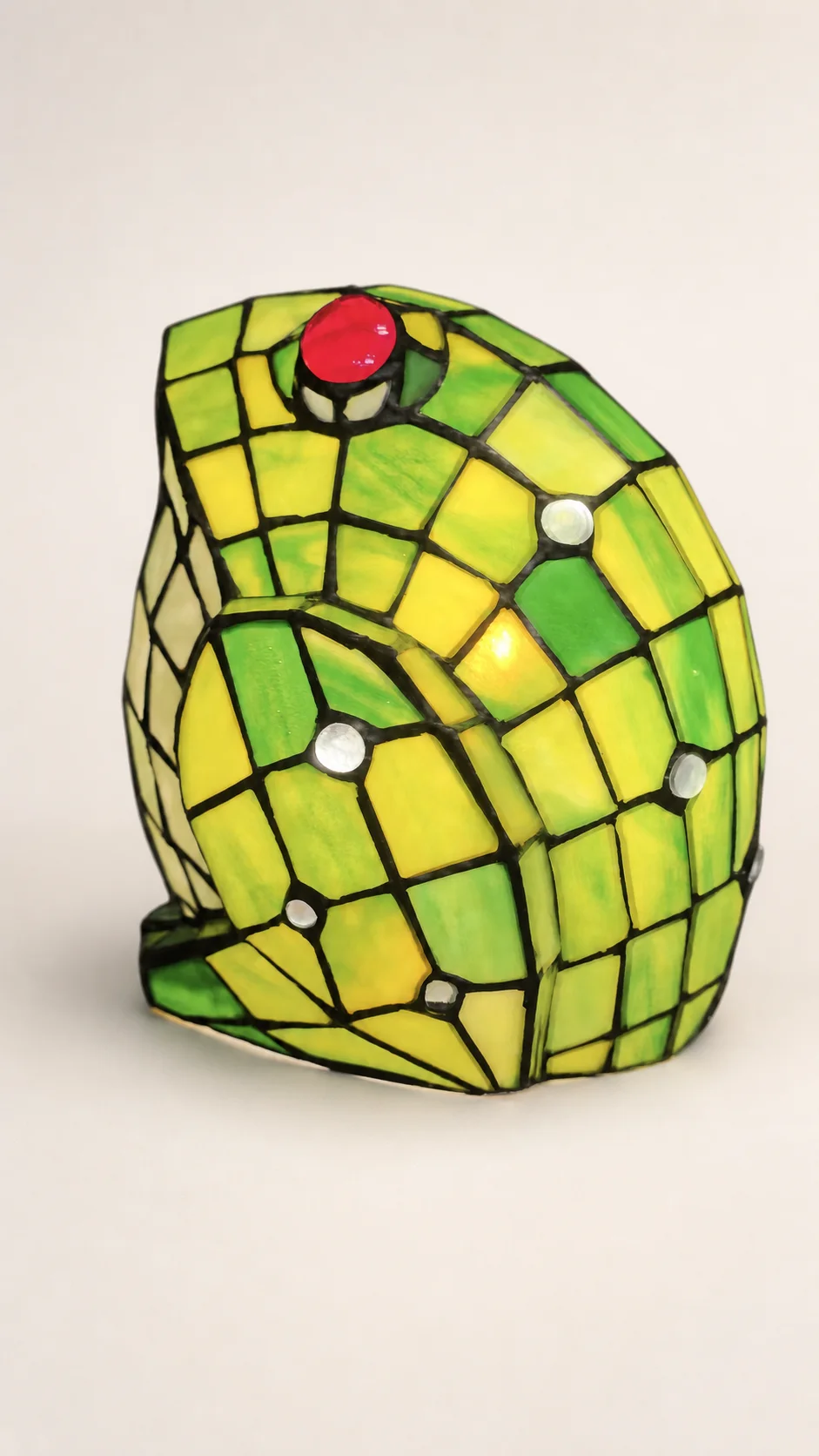 Tiffany-Style Stained Glass Frog Table Lamp - Handcrafted Stained Glass Lamp
