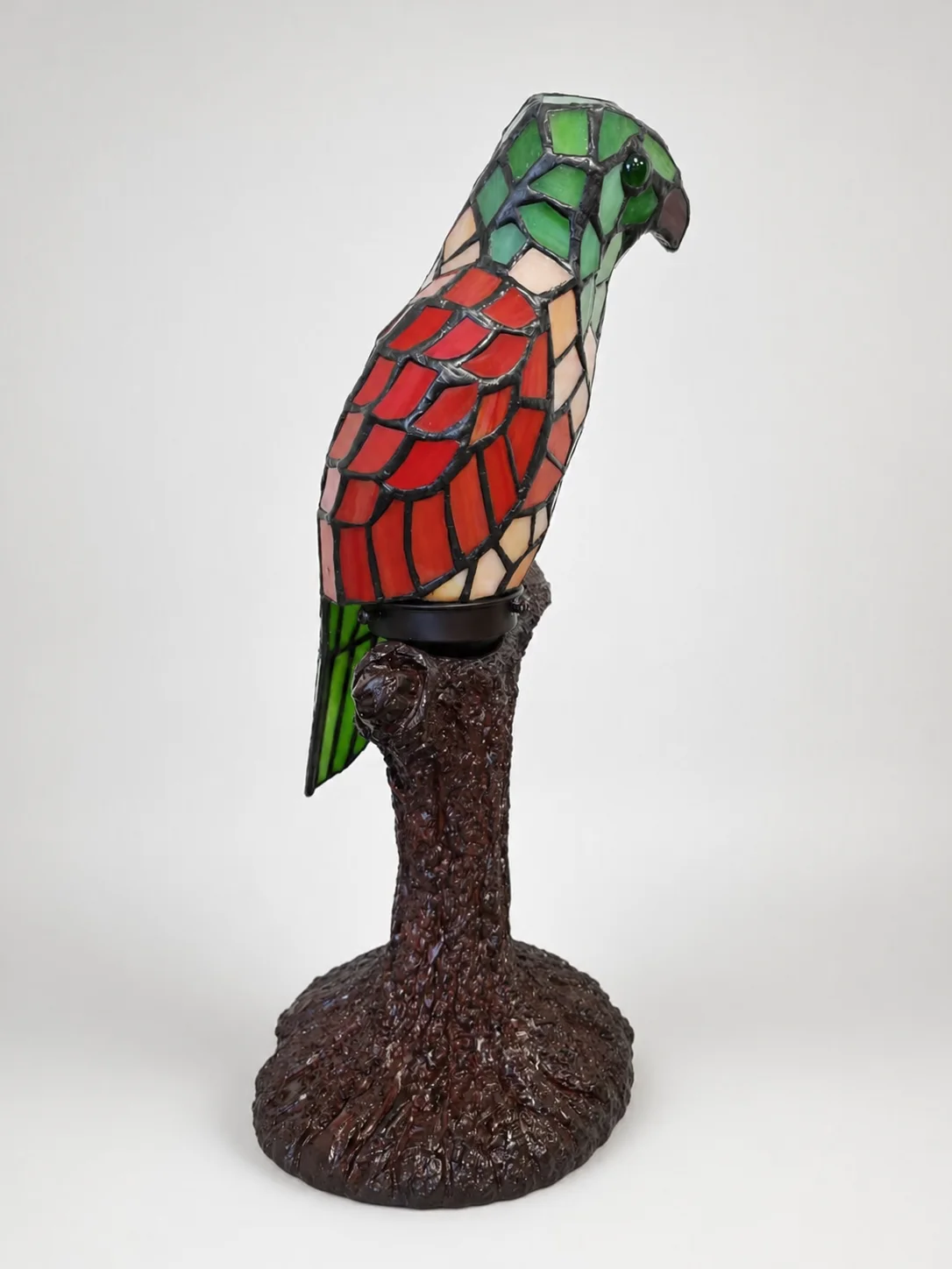 Tiffany-Style Stained Glass Parrot Table Lamp - Handcrafted Stained Glass Lamp